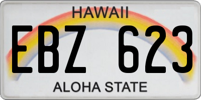 HI license plate EBZ623