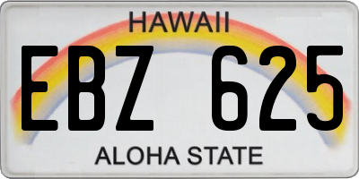 HI license plate EBZ625