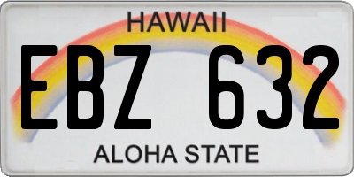 HI license plate EBZ632