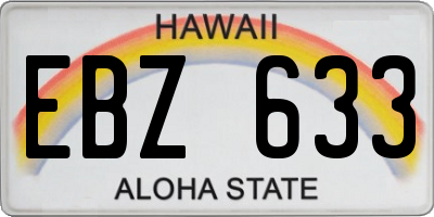 HI license plate EBZ633