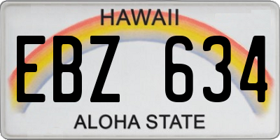 HI license plate EBZ634
