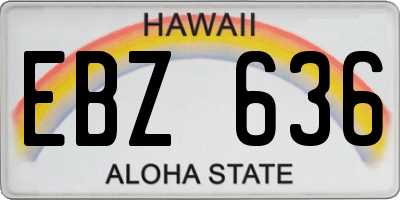 HI license plate EBZ636