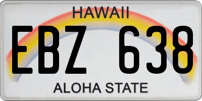 HI license plate EBZ638