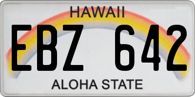 HI license plate EBZ642