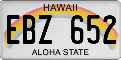 HI license plate EBZ652