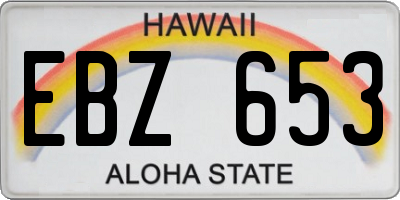 HI license plate EBZ653