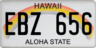 HI license plate EBZ656