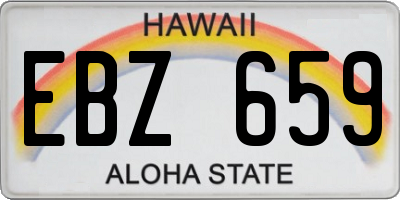 HI license plate EBZ659