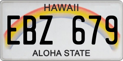 HI license plate EBZ679