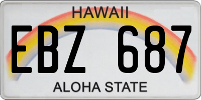 HI license plate EBZ687