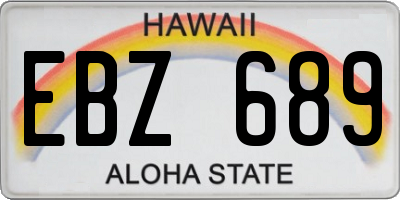 HI license plate EBZ689
