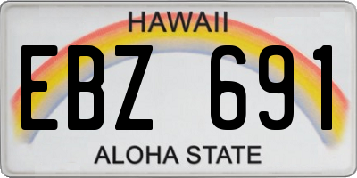 HI license plate EBZ691