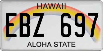 HI license plate EBZ697