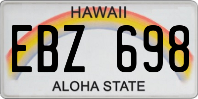 HI license plate EBZ698