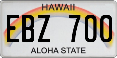 HI license plate EBZ700