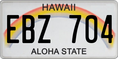 HI license plate EBZ704
