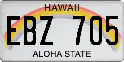 HI license plate EBZ705