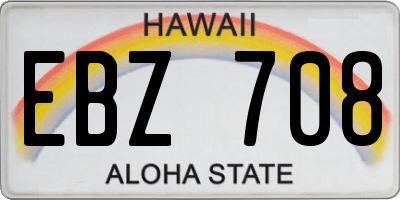 HI license plate EBZ708