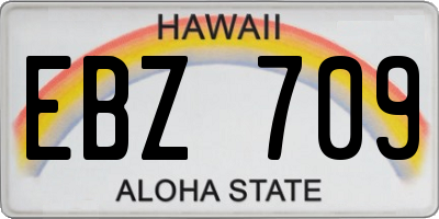 HI license plate EBZ709