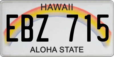 HI license plate EBZ715
