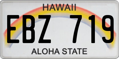 HI license plate EBZ719