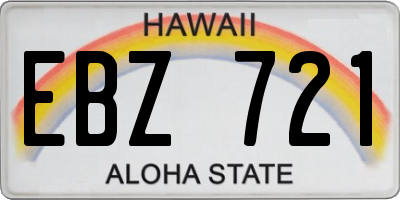 HI license plate EBZ721