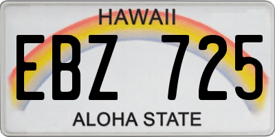HI license plate EBZ725