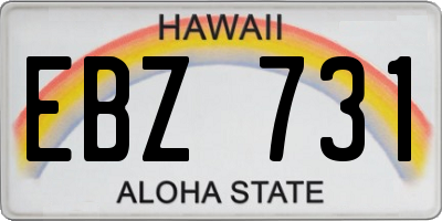 HI license plate EBZ731