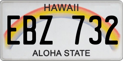 HI license plate EBZ732