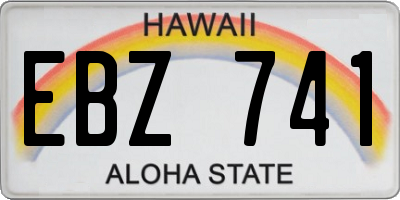 HI license plate EBZ741
