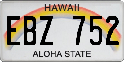 HI license plate EBZ752