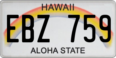 HI license plate EBZ759