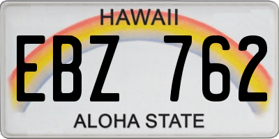 HI license plate EBZ762
