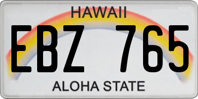HI license plate EBZ765