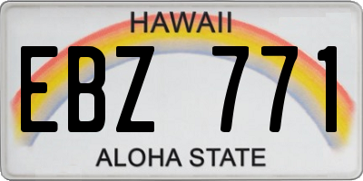 HI license plate EBZ771