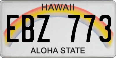 HI license plate EBZ773