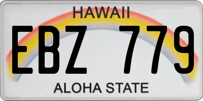 HI license plate EBZ779