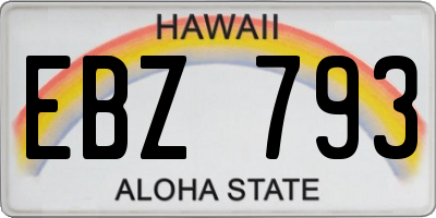 HI license plate EBZ793