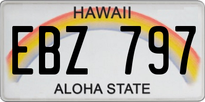 HI license plate EBZ797