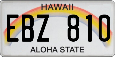 HI license plate EBZ810