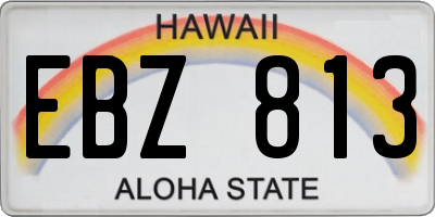 HI license plate EBZ813