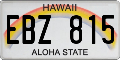 HI license plate EBZ815