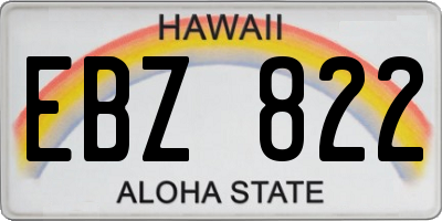 HI license plate EBZ822