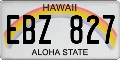 HI license plate EBZ827