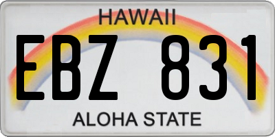 HI license plate EBZ831