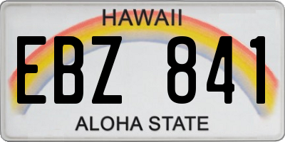 HI license plate EBZ841