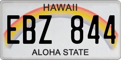 HI license plate EBZ844