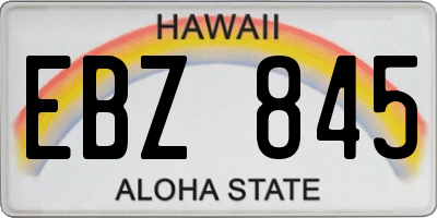 HI license plate EBZ845