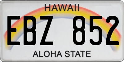 HI license plate EBZ852
