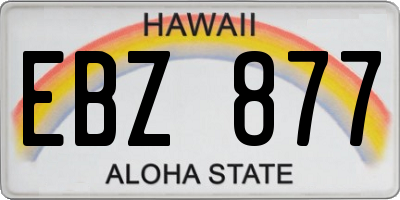 HI license plate EBZ877